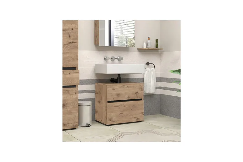 Tvättställsskåp & kommod Loft24 Tvättställsskåp Loft24 Wisla Brun1 - Hus & oppussing - Kjøkken & bad - Baderom - Baderomsmøbler & baderomsinnredning - Servantskap & kommode