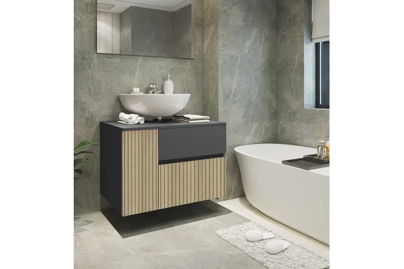 Tvättställsskåp & kommod Loft24 Wisla Tvättställsskåp 80 cm Natur - Hus & oppussing - Kjøkken & bad - Baderom - Baderomsmøbler & baderomsinnredning - Servantskap & kommode