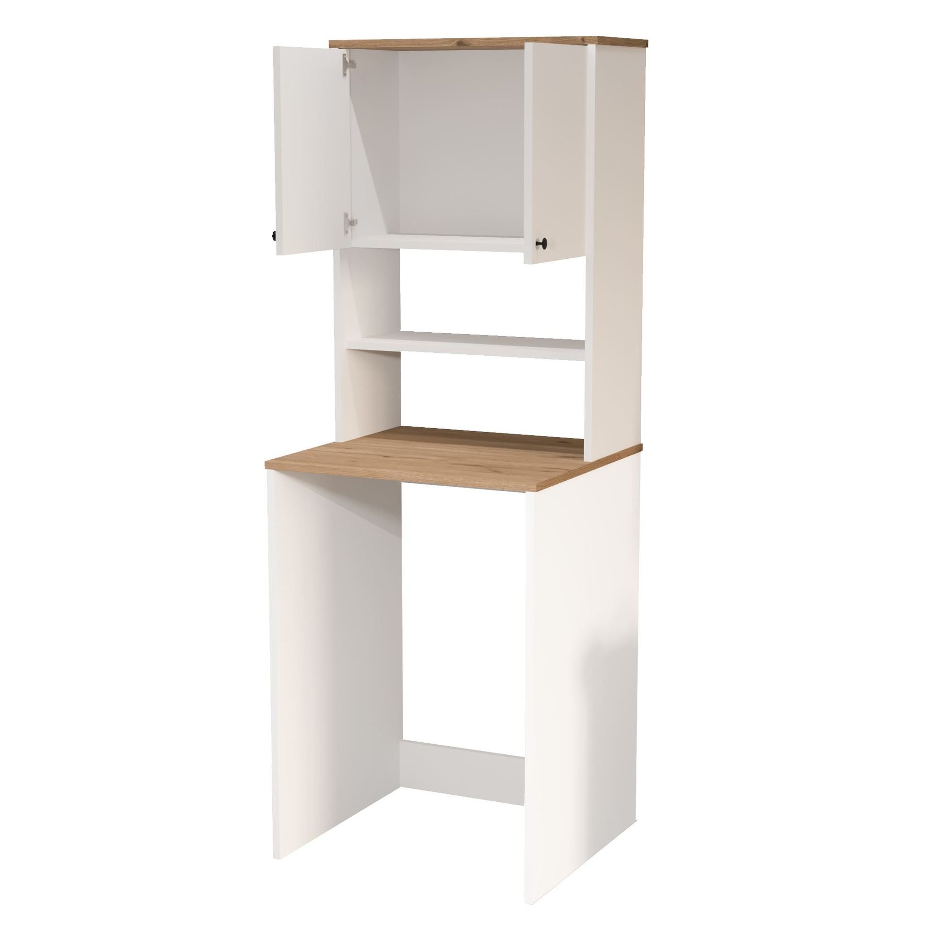 Vaskemaskinskap Hanah Home Nord (65,8 x 183,6 x 60 cm) White Oak - Hvit og eik