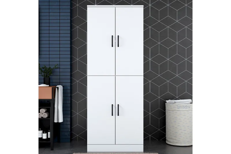 Vaskemaskinskap Ostwerwaltia Hvit - Hvit - Hus & oppussing - Kjøkken & bad - Baderom - Baderomsmøbler & baderomsinnredning - Baderomsskap