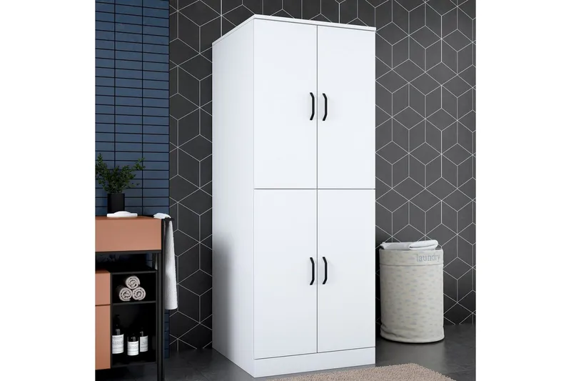 Vaskemaskinskap Ostwerwaltia Hvit - Hvit - Hus & oppussing - Kjøkken & bad - Baderom - Baderomsmøbler & baderomsinnredning - Baderomsskap