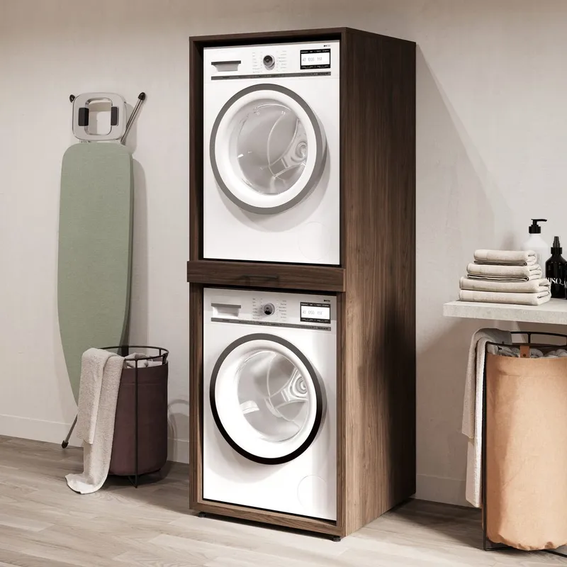 Vaskemaskin/tørketrommel-skap Aza 1 Hylle - Valnøtt Villa - Hus & oppussing - Kjøkken & bad - Baderom - Baderomsmøbler & baderomsinnredning - Oppbevaring til baderom