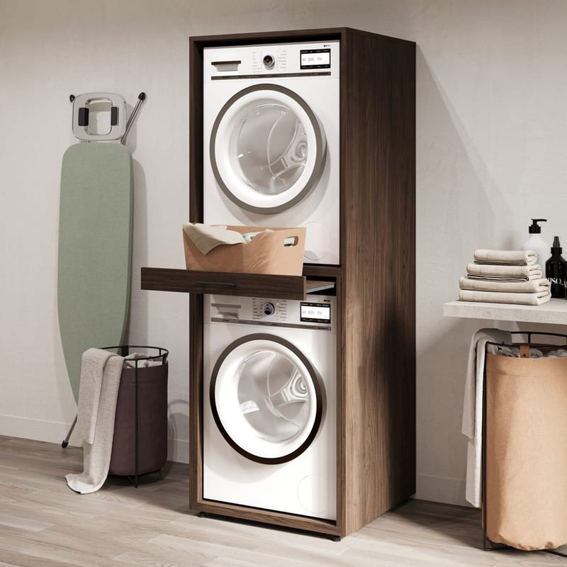 Vaskemaskin/tørketrommel-skap Aza 1 Hylle - Valnøtt Villa - Hus & oppussing - Kjøkken & bad - Baderom - Baderomsmøbler & baderomsinnredning - Oppbevaring til baderom