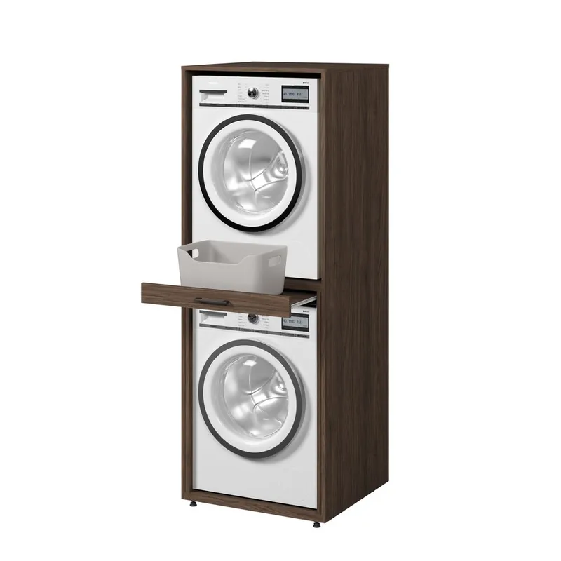 Vaskemaskin/tørketrommel-skap Aza 1 Hylle - Valnøtt Villa - Hus & oppussing - Kjøkken & bad - Baderom - Baderomsmøbler & baderomsinnredning - Oppbevaring til baderom