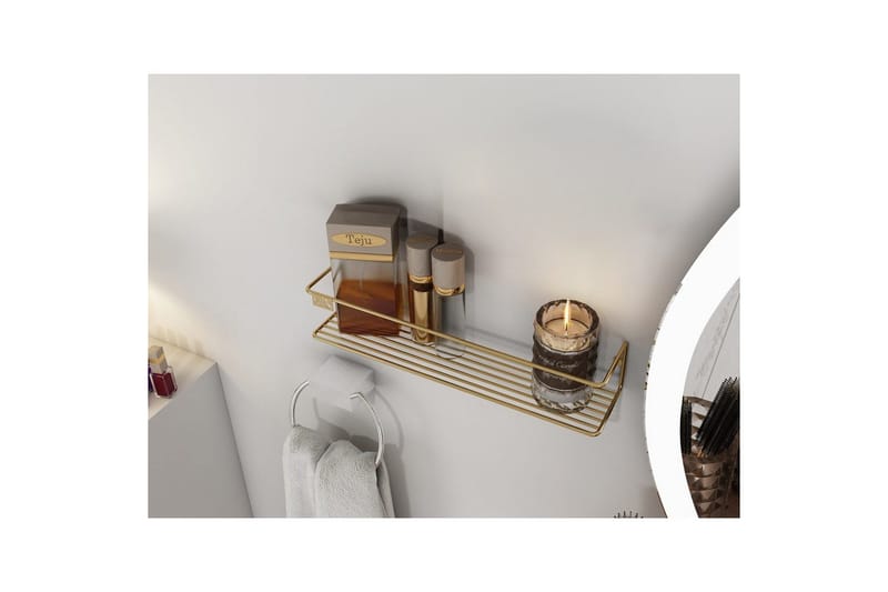 Vegghylle Moren Makyaj Rafi Gull - Gull - Hus & oppussing - Kjøkken & bad - Baderom - Baderomsmøbler & baderomsinnredning - Baderomshylle