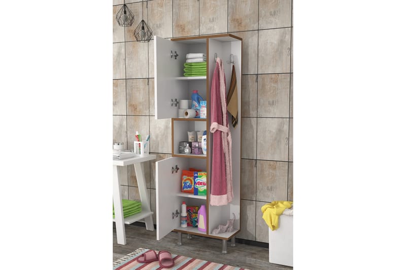 Grand Høyskap Bad 48x160 cm Hvit - Hanah Home - Hus & oppussing - Kjøkken & bad - Baderom - Baderomsmøbler & baderomsinnredning - Veggskap & høyskap