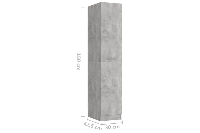 Apotekskap betonggrå 30x42,5x150 cm sponplater - Grå - Vaskeskap - Veggskap & høyskap - Baderomsskap