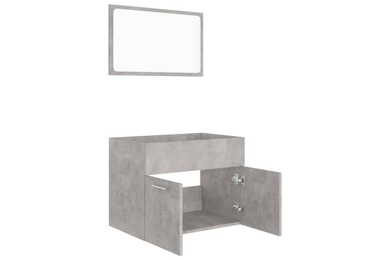 Baderomsmøbler 2 stk grå sponplate - Grå - Vaskeskap - Veggskap & høyskap - Baderomsskap