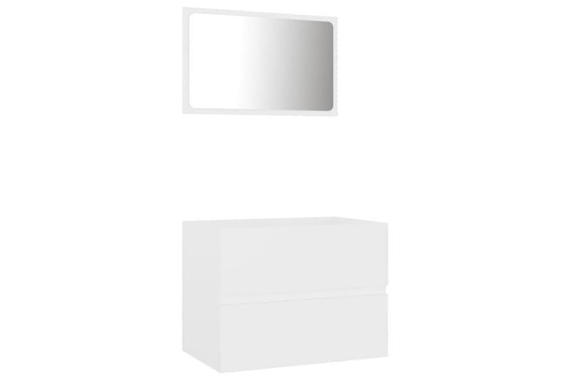 Baderomsmøbler 2 stk hvit sponplate - Hvit - Baderomsskap - Vaskeskap - Veggskap & høyskap
