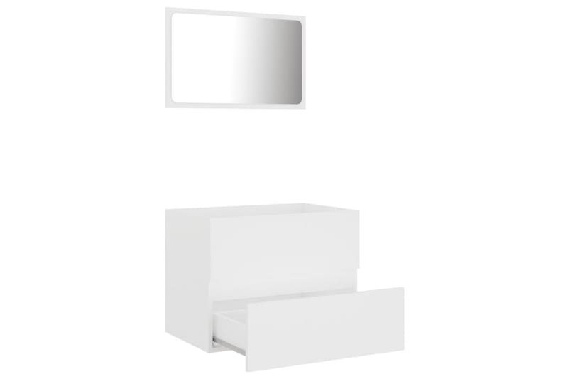 Baderomsmøbler 2 stk hvit sponplate - Hvit - Baderomsskap - Vaskeskap - Veggskap & høyskap