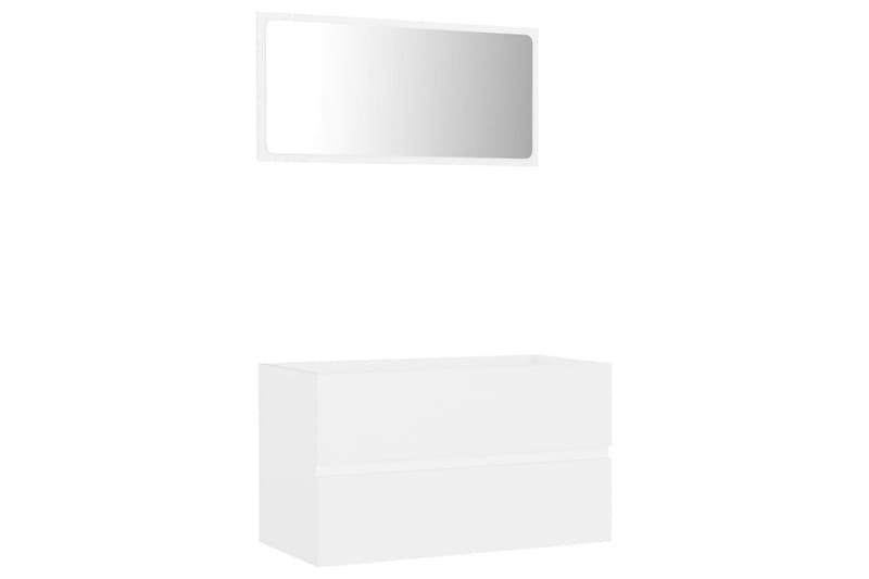 Baderomsmøbler 2 stk hvit sponplate - Hvit - Hus & oppussing - Kjøkken & bad - Baderom - Baderomsmøbler & baderomsinnredning - Veggskap & høyskap