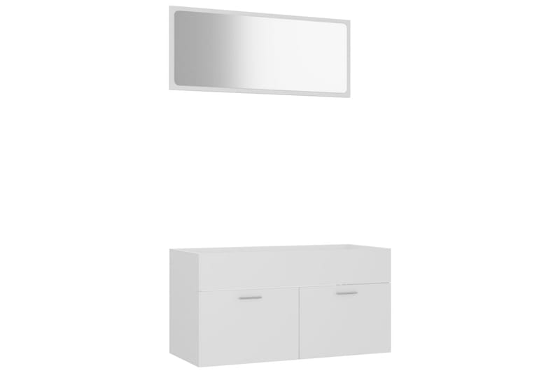 Baderomsmøbler 2 stk hvit sponplate - Hvit - Hus & oppussing - Kjøkken & bad - Baderom - Baderomsmøbler & baderomsinnredning - Veggskap & høyskap