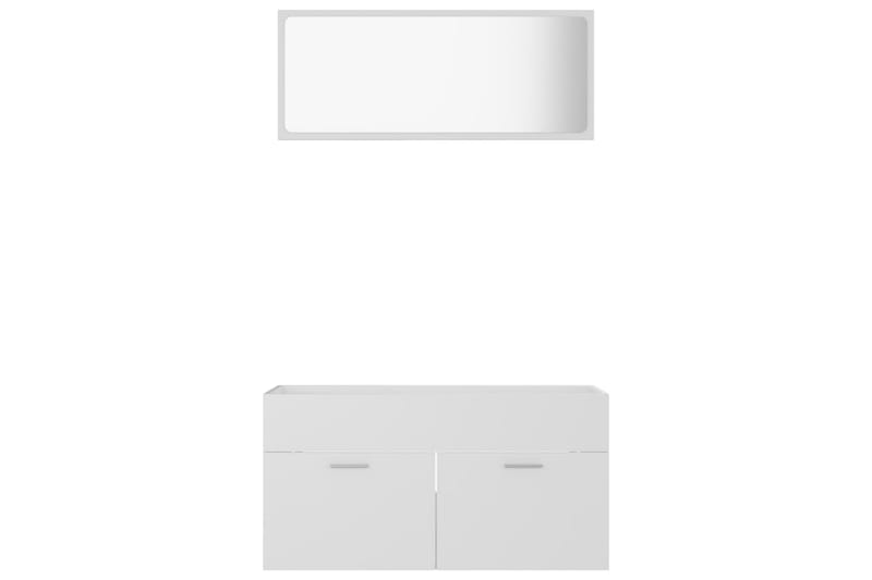 Baderomsmøbler 2 stk hvit sponplate - Hvit - Hus & oppussing - Kjøkken & bad - Baderom - Baderomsmøbler & baderomsinnredning - Veggskap & høyskap