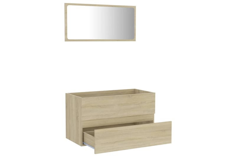 Baderomsmøbler 2 stk sonoma eik sponplate - Brun - Vaskeskap - Veggskap & høyskap - Baderomsskap