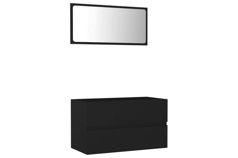 Baderomsmøbler 2 stk svart sponplate - Svart - Hus & oppussing - Kjøkken & bad - Baderom - Baderomsmøbler & baderomsinnredning - Veggskap & høyskap