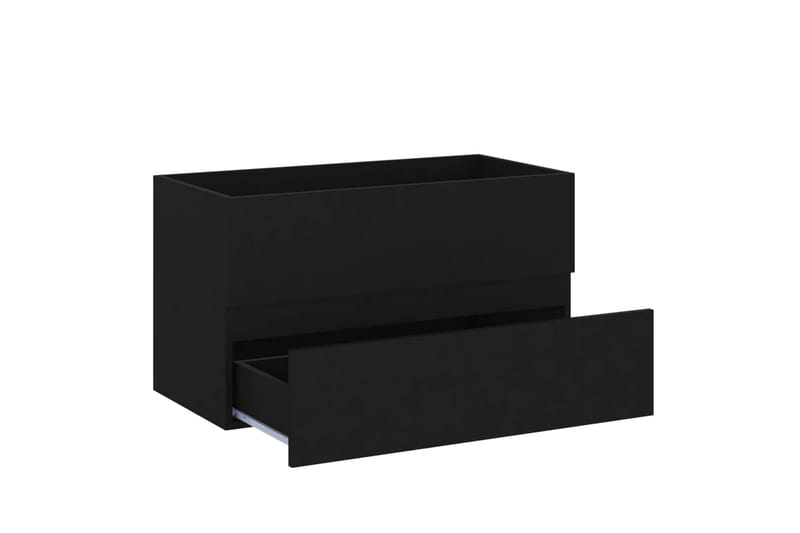 Baderomsmøbler 2 stk svart sponplate - Svart - Vaskeskap - Veggskap & høyskap - Baderomsskap