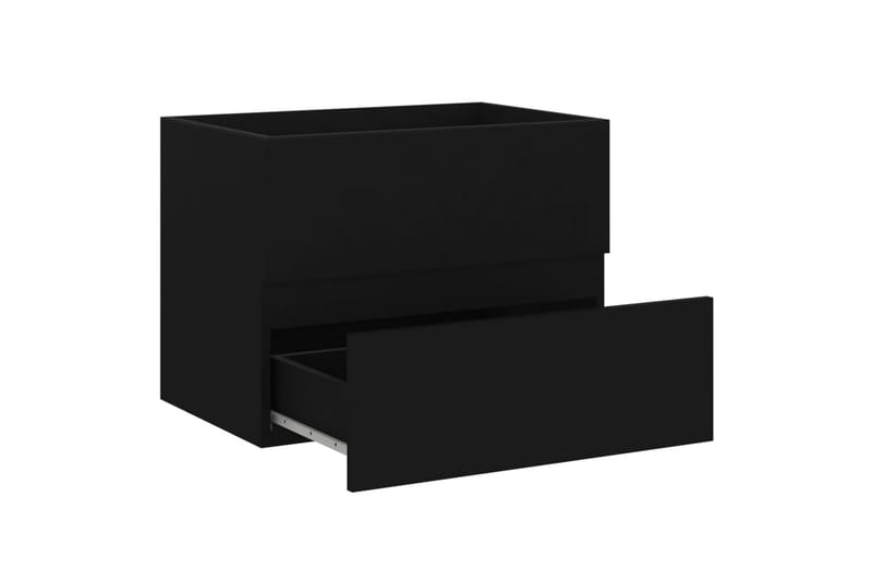 Baderomsmøbler 2 stk svart sponplate - Svart - Baderomsskap - Vaskeskap - Veggskap & høyskap