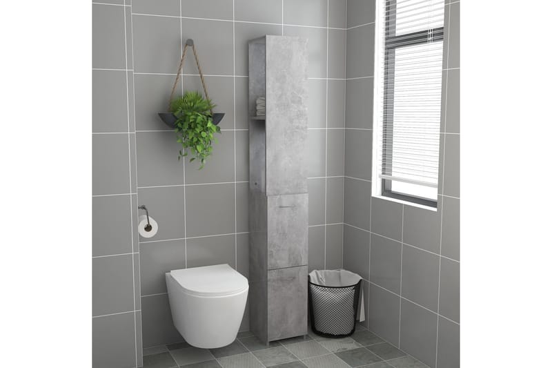 Baderomsskap betonggrå 25x25x170 cm sponplate - Grå - Hus & oppussing - Kjøkken & bad - Baderom - Baderomsmøbler & baderomsinnredning - Veggskap & høyskap