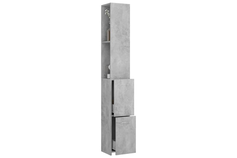Baderomsskap betonggrå 25x25x170 cm sponplate - Grå - Vaskeskap - Veggskap & høyskap - Baderomsskap