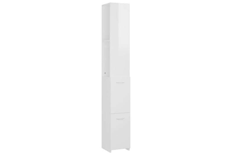 Baderomsskap høyglans hvit 25x25x170 cm sponplate - Hvit - Hus & oppussing - Kjøkken & bad - Baderom - Baderomsmøbler & baderomsinnredning - Veggskap & høyskap
