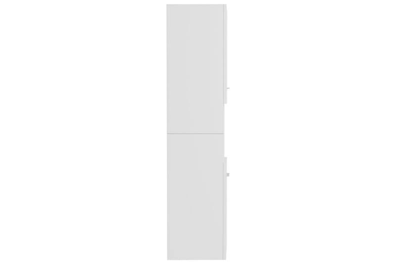 Baderomsskap høyglans hvit 30x30x130 cm sponplate - Hvit - Baderomsskap - Vaskeskap - Veggskap & høyskap