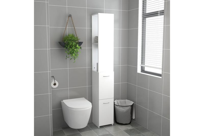 Baderomsskap hvit 25x25x170 cm sponplate - Hvit - Hus & oppussing - Kjøkken & bad - Baderom - Baderomsmøbler & baderomsinnredning - Veggskap & høyskap