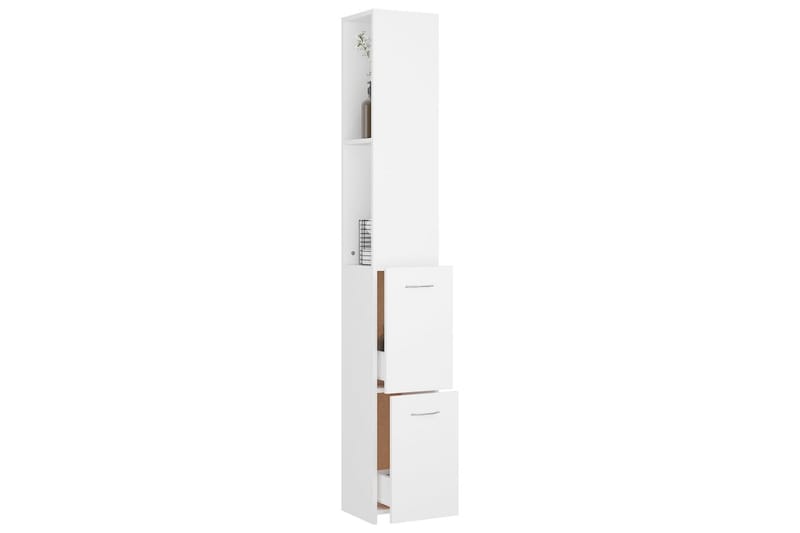 Baderomsskap hvit 25x25x170 cm sponplate - Hvit - Hus & oppussing - Kjøkken & bad - Baderom - Baderomsmøbler & baderomsinnredning - Veggskap & høyskap