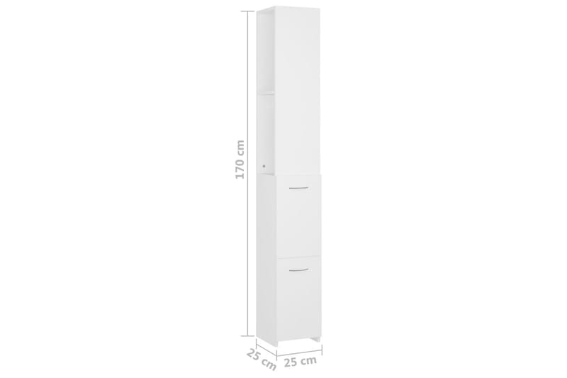 Baderomsskap hvit 25x25x170 cm sponplate - Hvit - Hus & oppussing - Kjøkken & bad - Baderom - Baderomsmøbler & baderomsinnredning - Veggskap & høyskap
