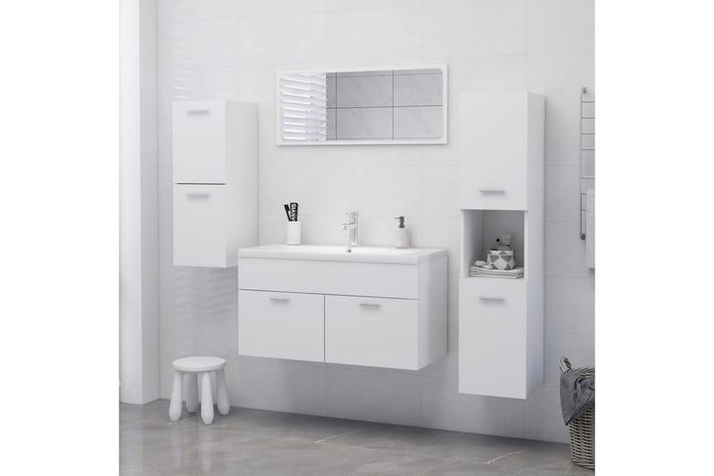 Baderomsskap hvit 30x30x80 cm sponplate - Hvit - Hus & oppussing - Kjøkken & bad - Baderom - Baderomsmøbler & baderomsinnredning - Veggskap & høyskap