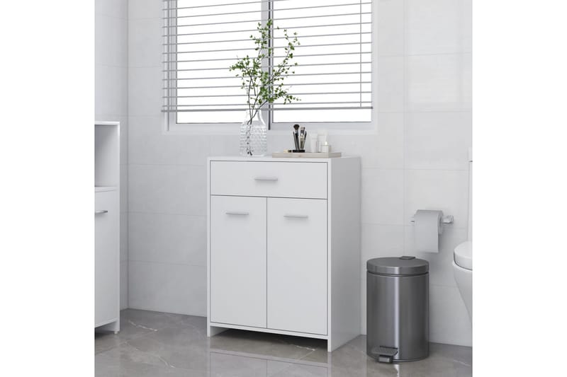Baderomsskap hvit 60x33x80 cm sponplate - Hvit - Hus & oppussing - Kjøkken & bad - Baderom - Baderomsmøbler & baderomsinnredning - Veggskap & høyskap
