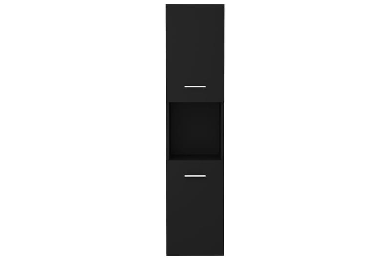 Baderomsskap svart 30x30x130 cm sponplate - Svart - Vaskeskap - Veggskap & høyskap - Baderomsskap