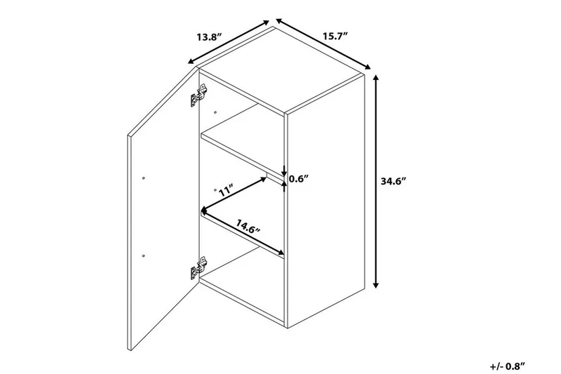 Bilbao Baderomsskap 35 | 40 cm - Hvit - Hus & oppussing - Kjøkken & bad - Baderom - Baderomsmøbler & baderomsinnredning - Veggskap & høyskap