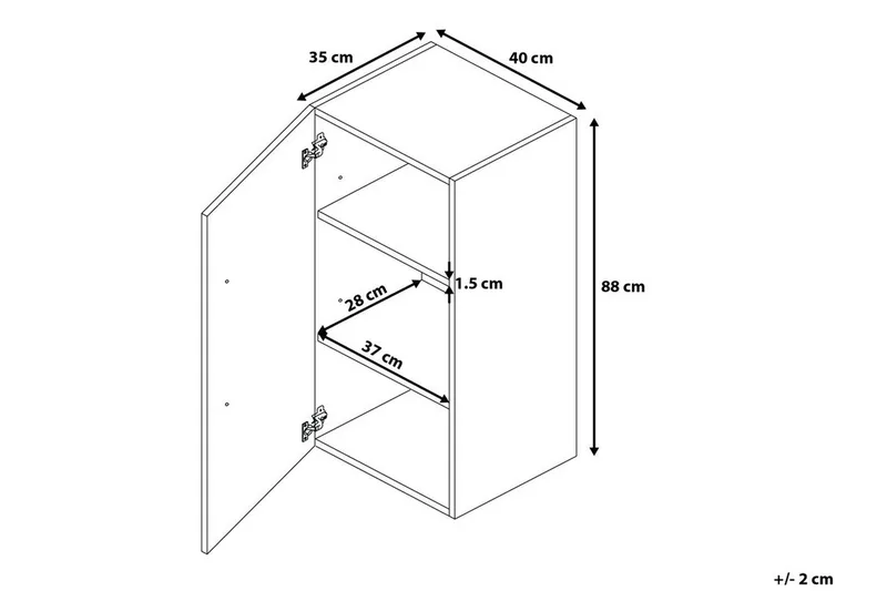 Bilbao Baderomsskap 35 | 40 cm - Svart - Hus & oppussing - Kjøkken & bad - Baderom - Baderomsmøbler & baderomsinnredning - Veggskap & høyskap