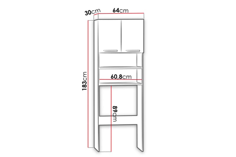 Cenon Oppbevaringsskap 64 cm - Hvit - Baderomsskap - Vaskeskap - Veggskap & høyskap