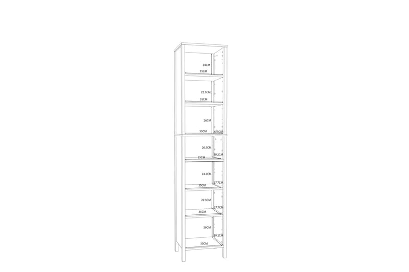 Elsassona Høyskap 35x40 cm - Hvit - Hus & oppussing - Kjøkken & bad - Baderom - Baderomsmøbler & baderomsinnredning - Veggskap & høyskap