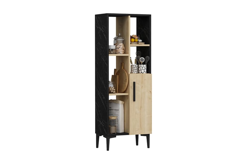 Midwolda Baderomsskap 39x50 cm - Lys naturlig / svart - Hus & oppussing - Kjøkken & bad - Baderom - Baderomsmøbler & baderomsinnredning - Veggskap & høyskap