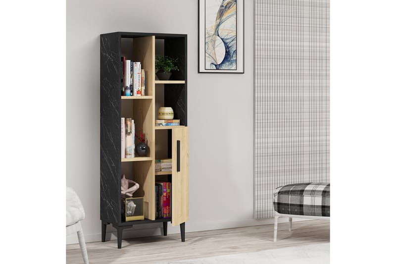 Midwolda Baderomsskap 39x50 cm - Lys naturlig / svart - Hus & oppussing - Kjøkken & bad - Baderom - Baderomsmøbler & baderomsinnredning - Veggskap & høyskap