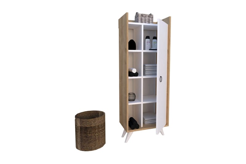 Multi Purpose Cabinet Eik|Hvit - Natur / Hvit - Hus & oppussing - Kjøkken & bad - Baderom - Baderomsmøbler & baderomsinnredning - Veggskap & høyskap