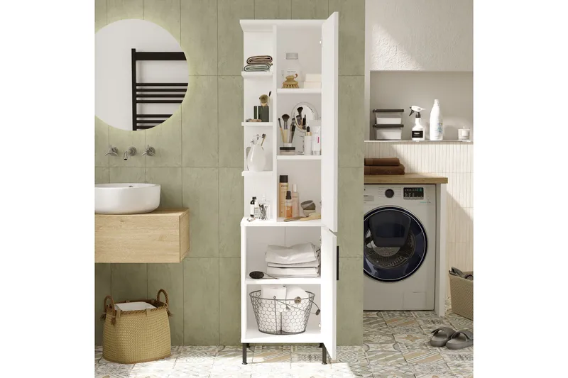 Rinorea Oppbevaringsskap 45x173,6 cm - Hvit - Hus & oppussing - Kjøkken & bad - Baderom - Baderomsmøbler & baderomsinnredning - Veggskap & høyskap