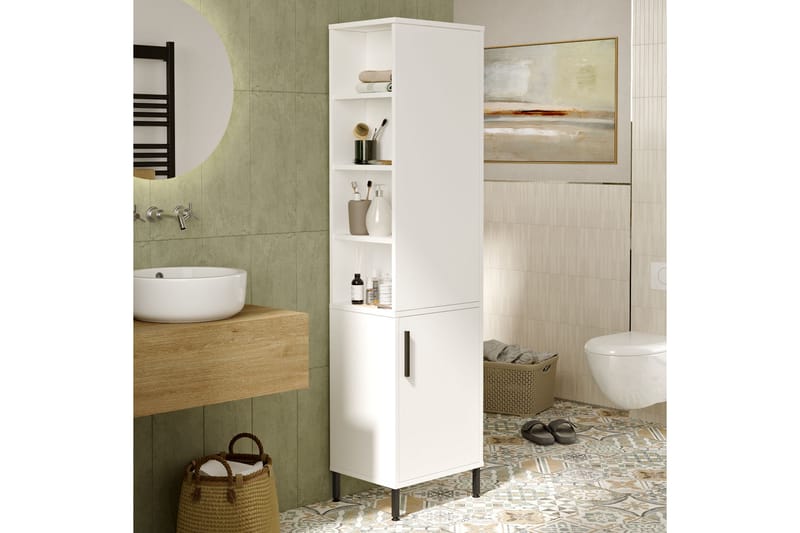 Rinorea Oppbevaringsskap 45x173,6 cm - Hvit - Hus & oppussing - Kjøkken & bad - Baderom - Baderomsmøbler & baderomsinnredning - Veggskap & høyskap