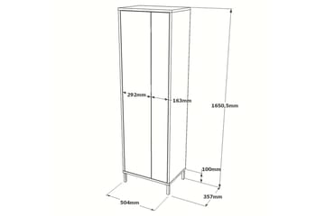 Rinorea Oppbevaringsskap 50,4x165 cm - Hvit - Hus & oppussing - Kjøkken & bad - Baderom - Baderomsmøbler & baderomsinnredning - Veggskap & høyskap