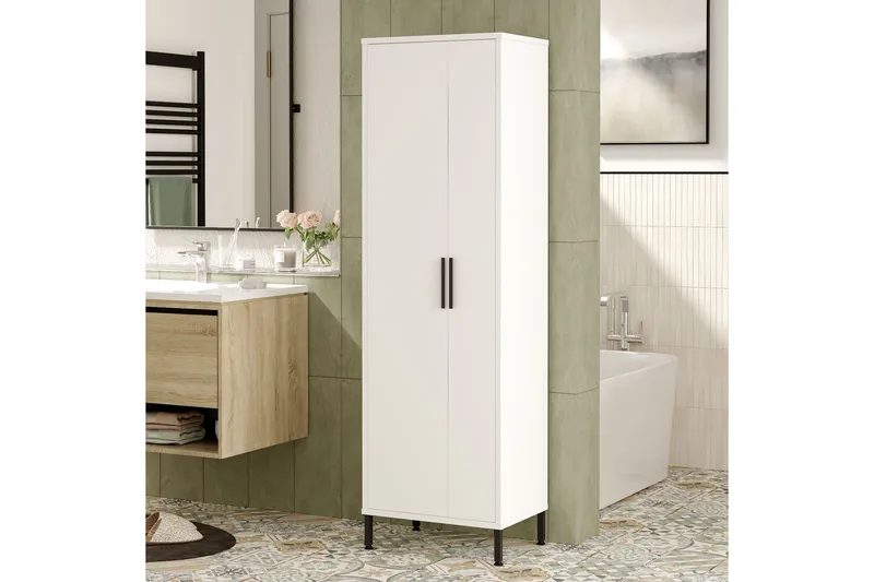 Rinorea Oppbevaringsskap 50,4x165 cm - Hvit - Hus & oppussing - Kjøkken & bad - Baderom - Baderomsmøbler & baderomsinnredning - Veggskap & høyskap