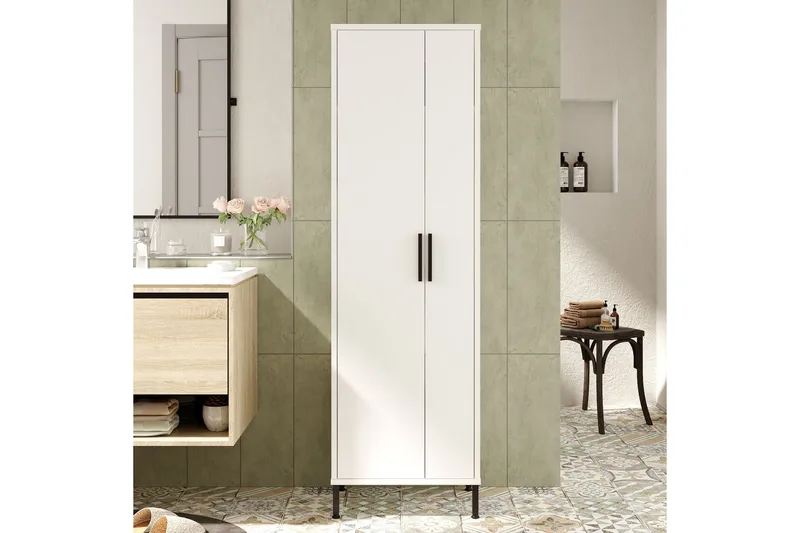 Rinorea Oppbevaringsskap 50,4x165 cm - Hvit - Hus & oppussing - Kjøkken & bad - Baderom - Baderomsmøbler & baderomsinnredning - Veggskap & høyskap