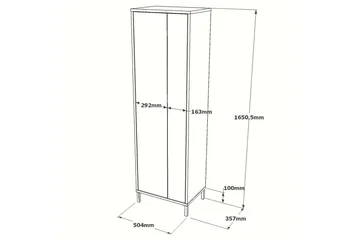 Rinorea Oppbevaringsskap 50,4x165 cm - Hvit - Hus & oppussing - Kjøkken & bad - Baderom - Baderomsmøbler & baderomsinnredning - Veggskap & høyskap