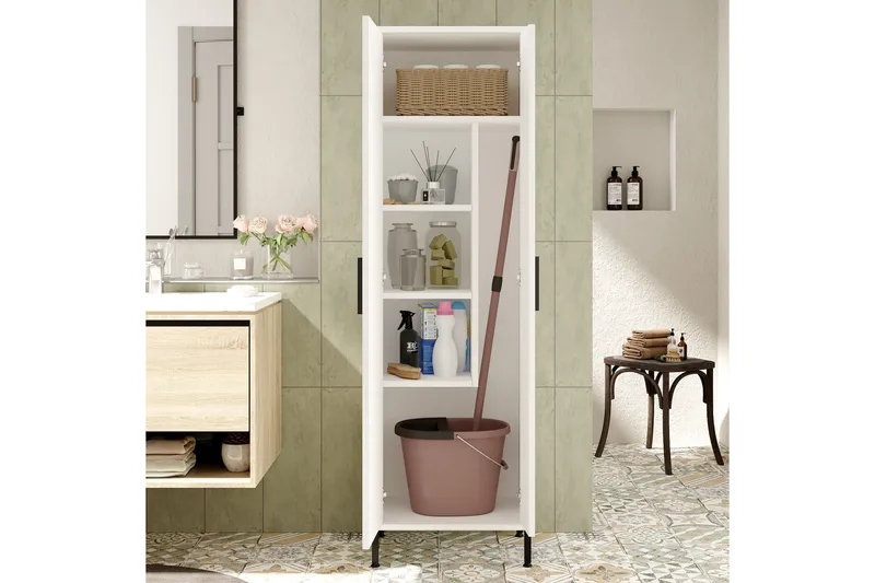 Rinorea Oppbevaringsskap 50,4x165 cm - Hvit - Hus & oppussing - Kjøkken & bad - Baderom - Baderomsmøbler & baderomsinnredning - Veggskap & høyskap