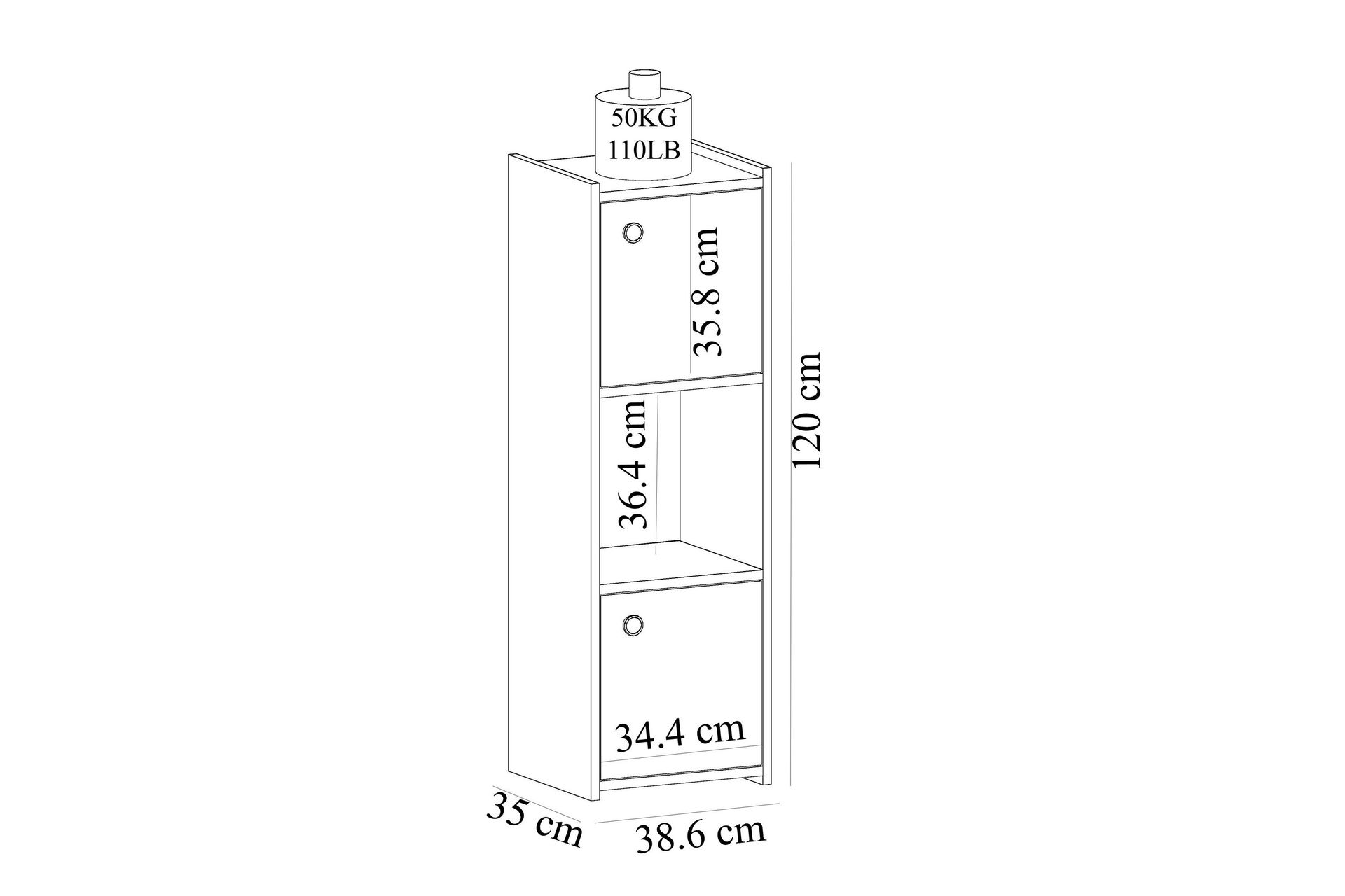 Saller Baderomsskap 35x39 cm - Hvit - Hus & oppussing - Kjøkken & bad - Baderom - Baderomsmøbler & baderomsinnredning - Veggskap & høyskap