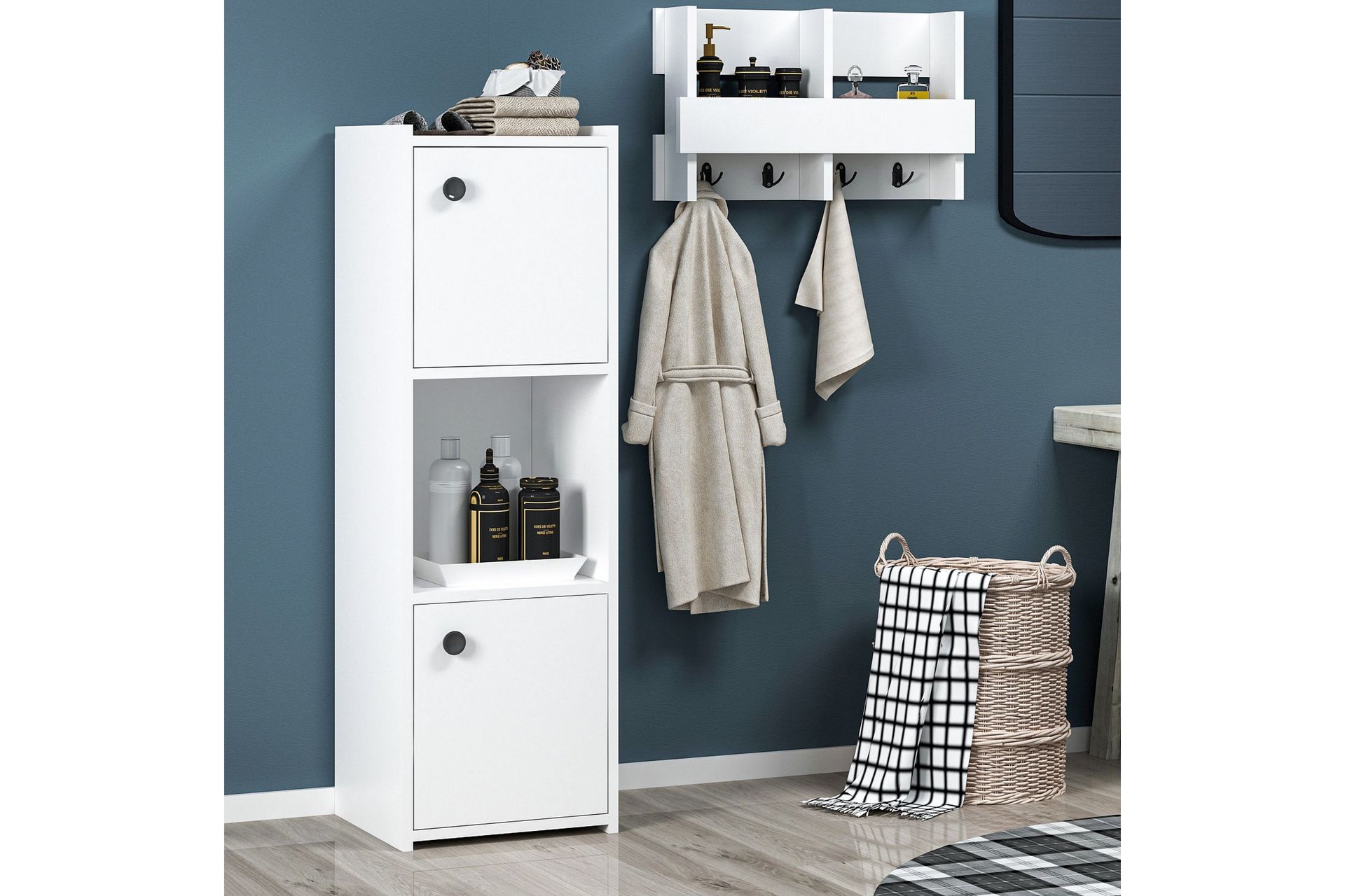 Saller Baderomsskap 35x39 cm - Hvit - Hus & oppussing - Kjøkken & bad - Baderom - Baderomsmøbler & baderomsinnredning - Veggskap & høyskap