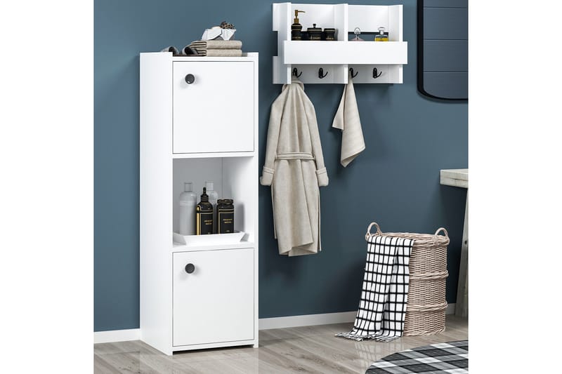 Saller Baderomsskap 35x39 cm - Hvit - Hus & oppussing - Kjøkken & bad - Baderom - Baderomsmøbler & baderomsinnredning - Veggskap & høyskap