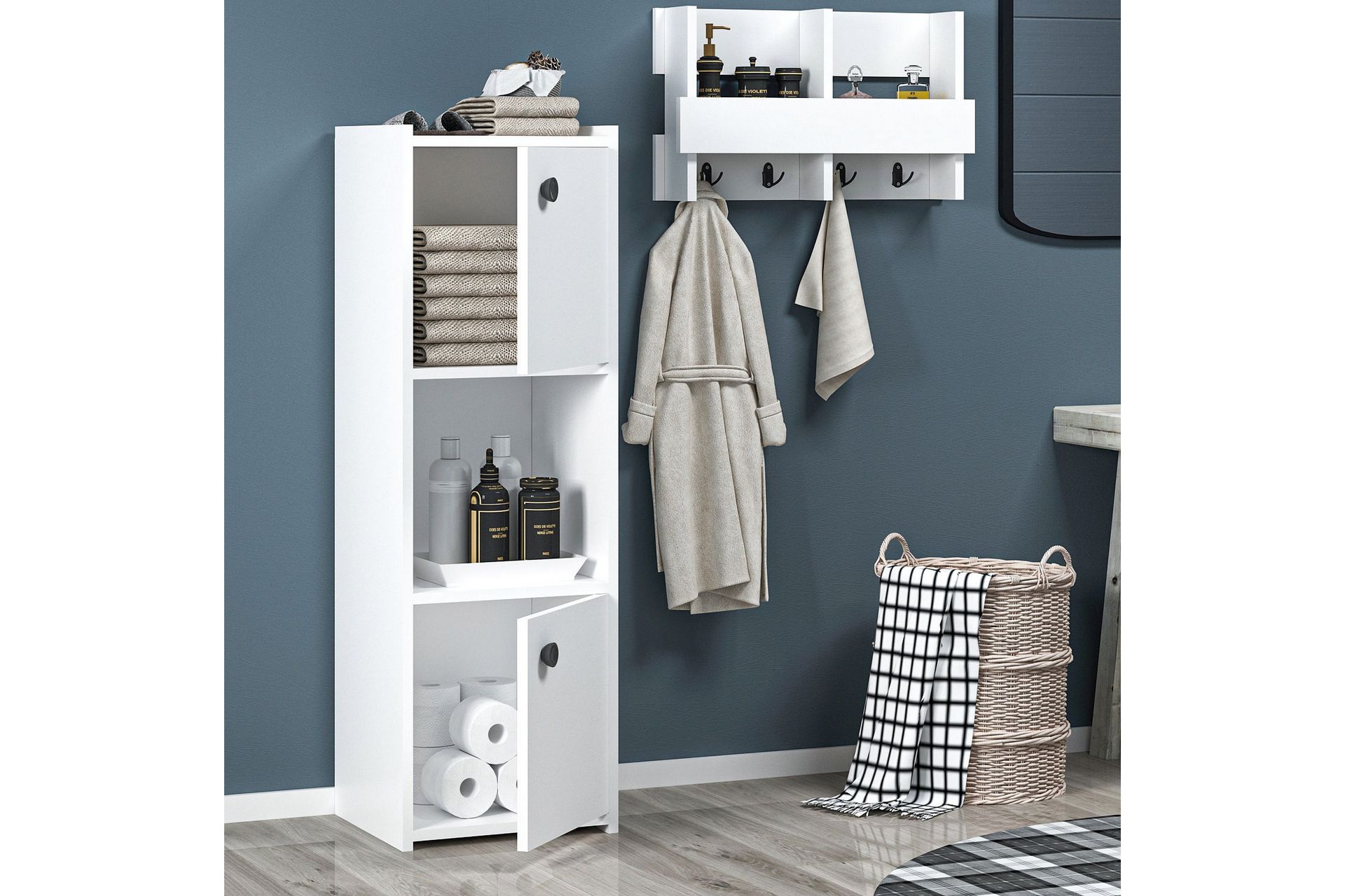 Saller Baderomsskap 35x39 cm - Hvit - Hus & oppussing - Kjøkken & bad - Baderom - Baderomsmøbler & baderomsinnredning - Veggskap & høyskap