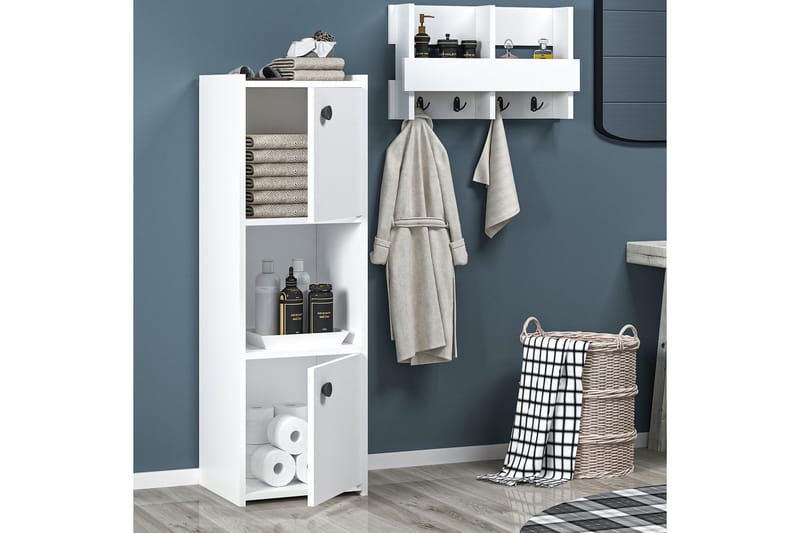 Saller Baderomsskap 35x39 cm - Hvit - Hus & oppussing - Kjøkken & bad - Baderom - Baderomsmøbler & baderomsinnredning - Veggskap & høyskap